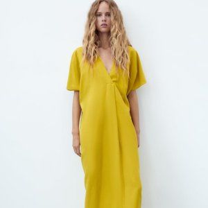 NWT Linen blend midi dress size XS